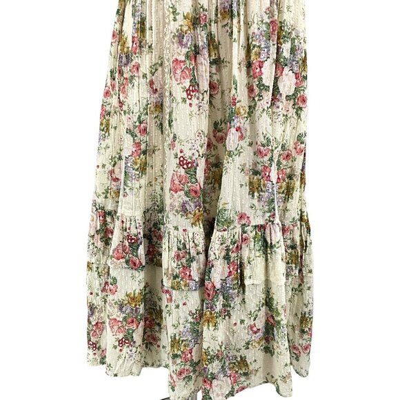 NWT LoveShackFancy Exley Dress Shining Gemstone Size 2 Floral Short Sleeve - Picture 3 of 16